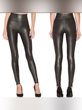 SPANX Black metallic shaping leggings